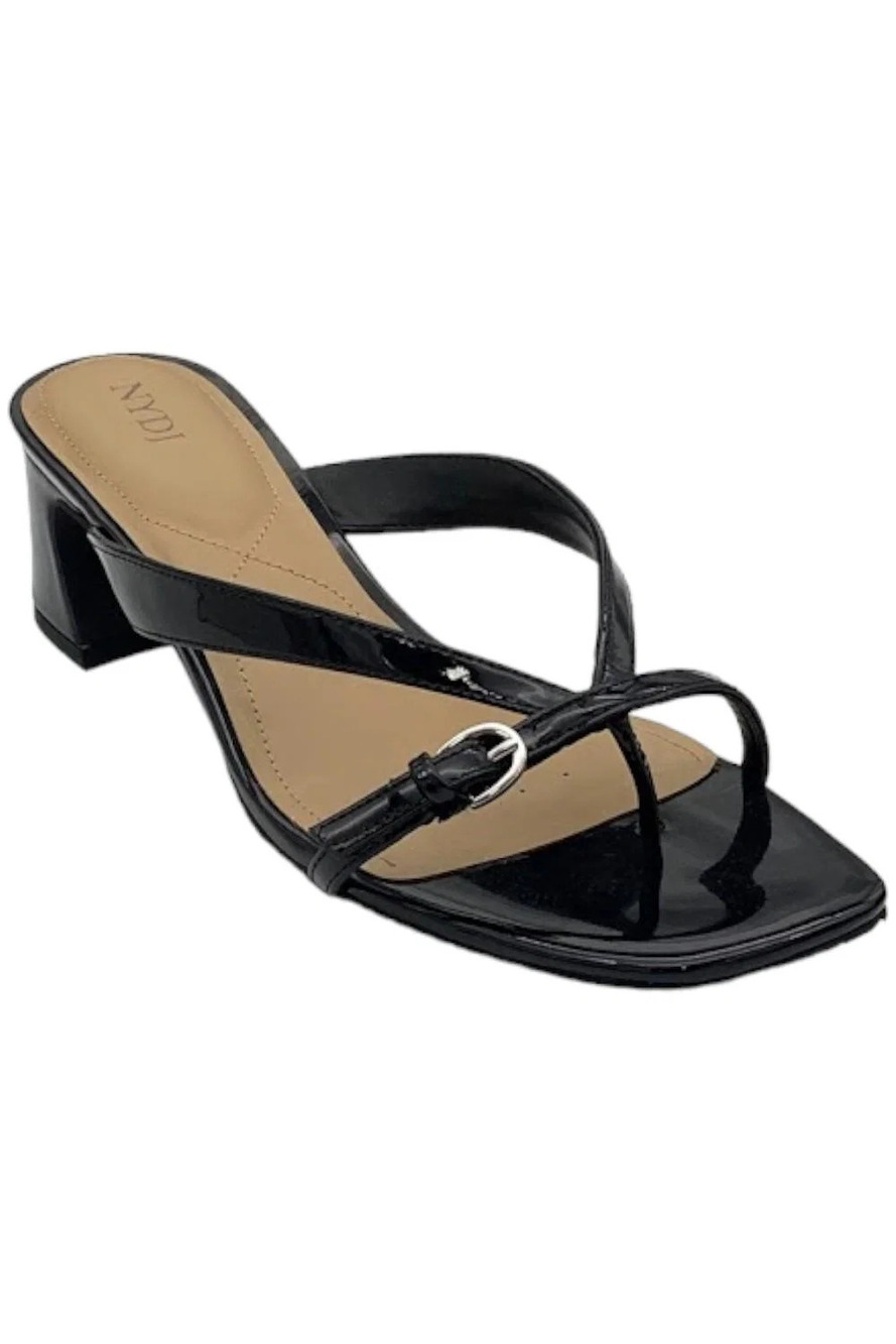 NYDJ Strappy Heeled Thong Sandal Glam Black - Medium